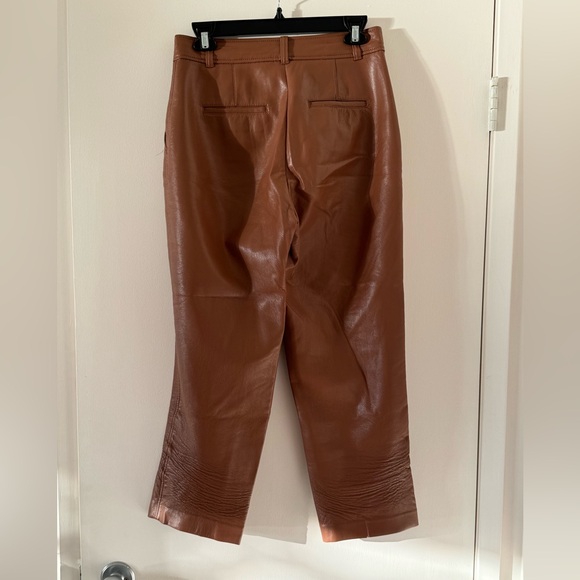 Babaton Leather Cropped Pants - Camel - Picture 4 of 7